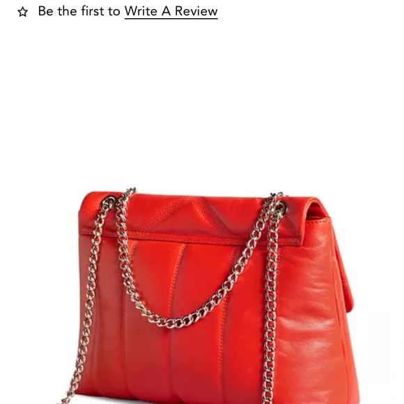 Ted Baker Bold Orange Crossbody Bag with Chain Detail - Picture 9 of 12